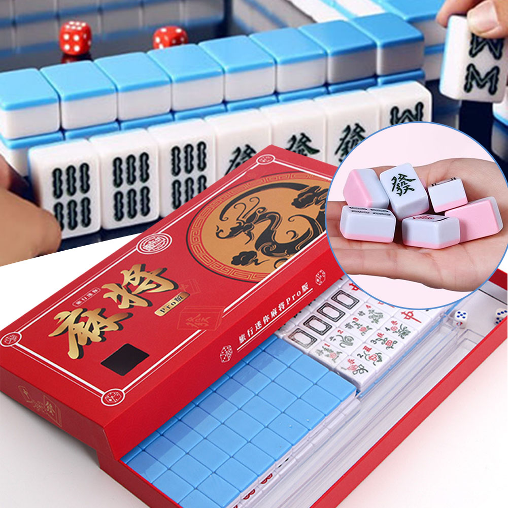 Board Game Mahjong - Taşınabilir Seyahat Mini Mahjong Seti Seyahat