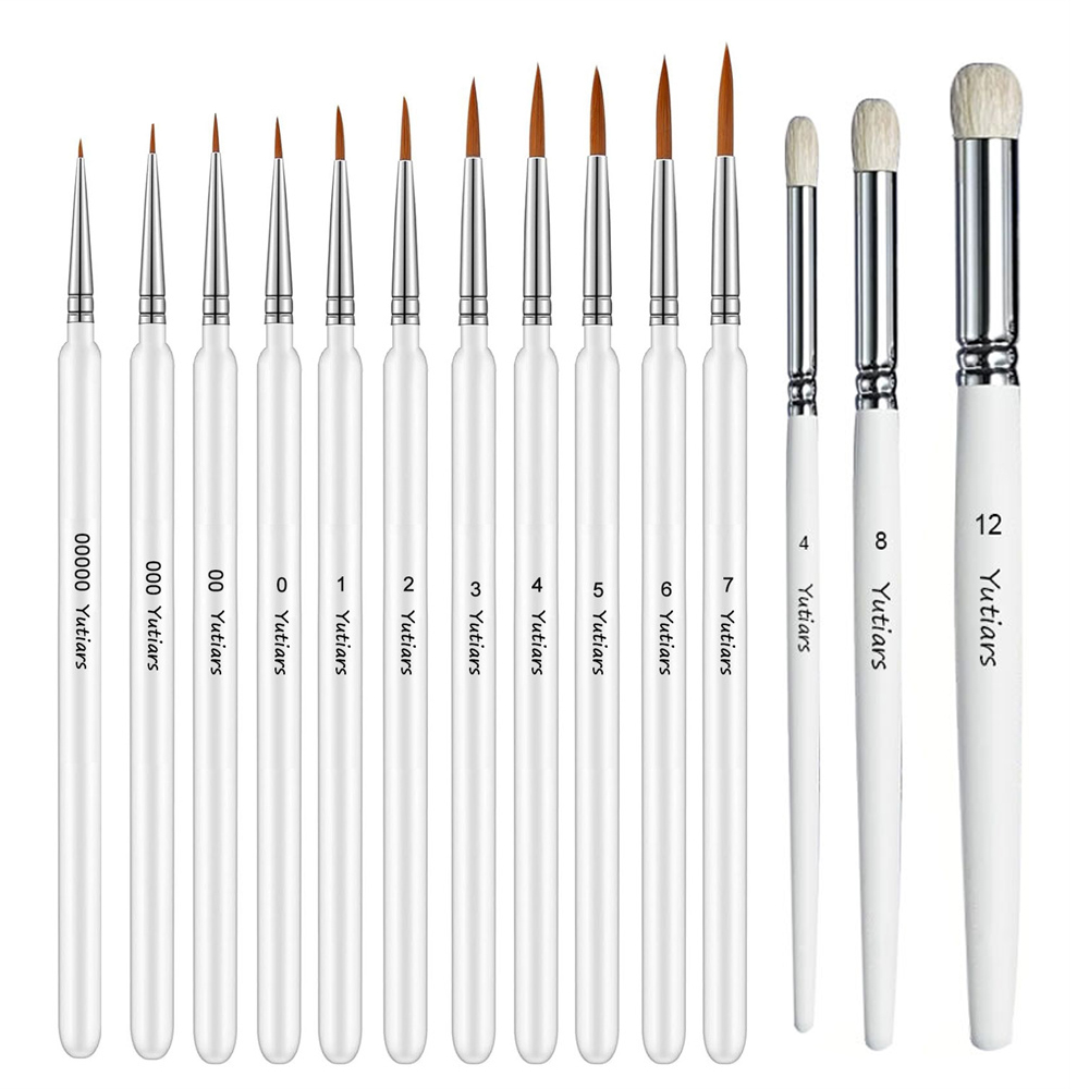 Miniature Painting Set - Ahşap Saplı 14 Parça İnce Detay