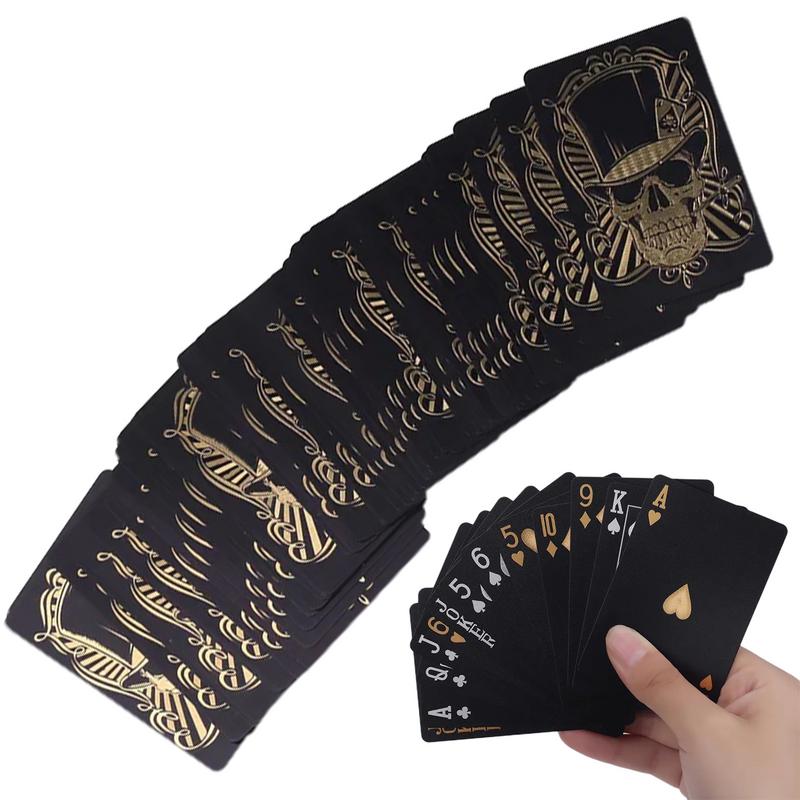 Board Game Illustration - Siyah Oyun Kartları Güverte Kafatası Kabartmalı