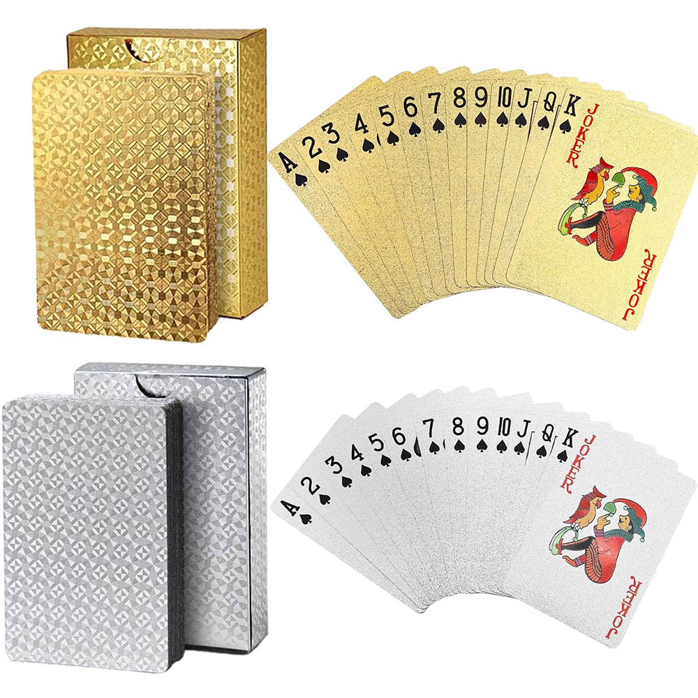 Board Game Illustration - Oyun Kartları Su Geçirmez Altın Plastik